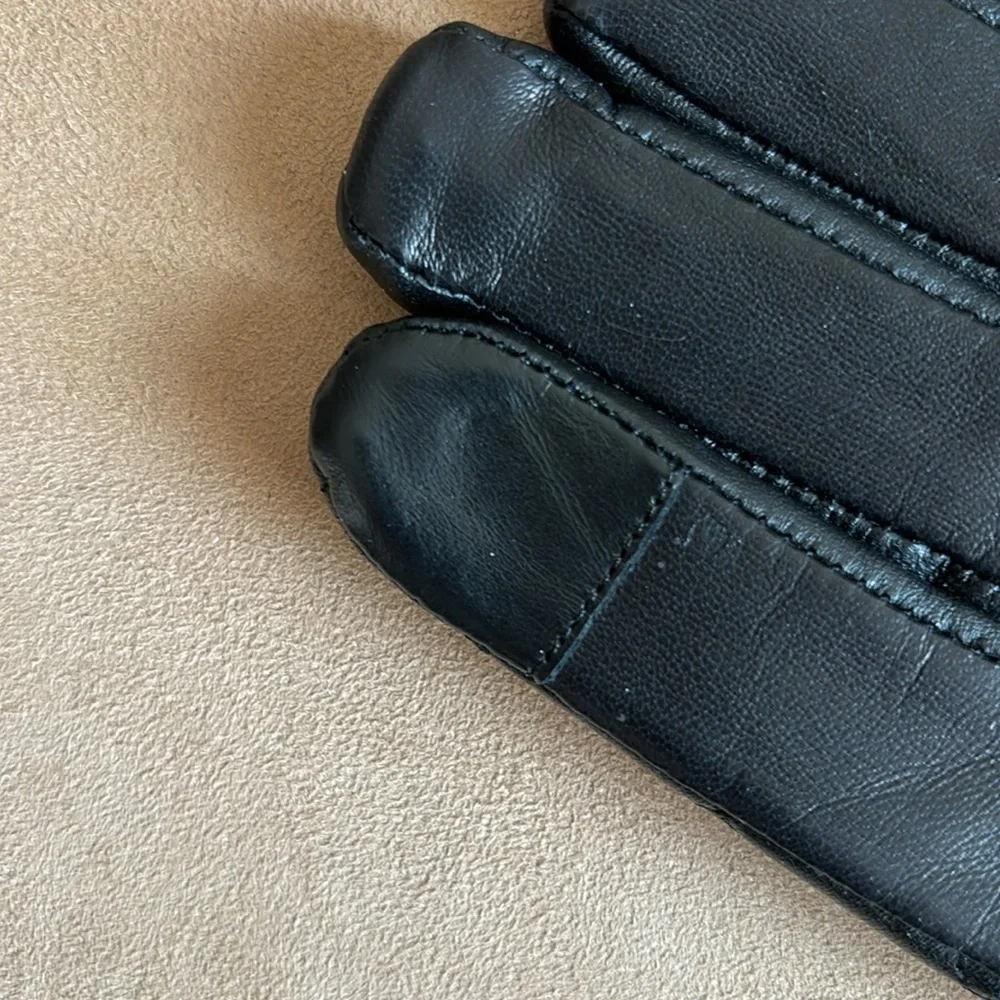Michael Kors Black Quilted Leather Gloves L NWT